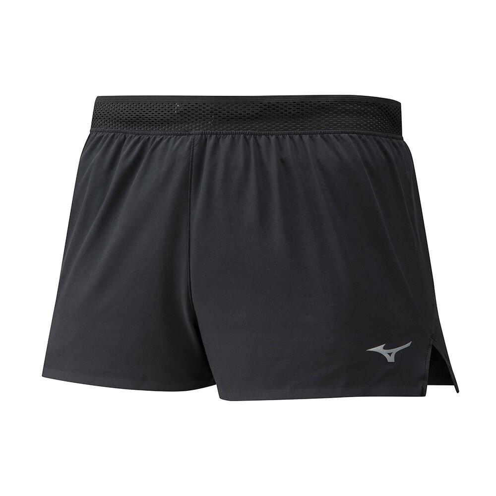 Men's Mizuno Shorts Black Aero Split 1.5 Apparel - J2GB001509